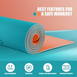 Tapis de sport antidérapant ANVASKEU sans latex