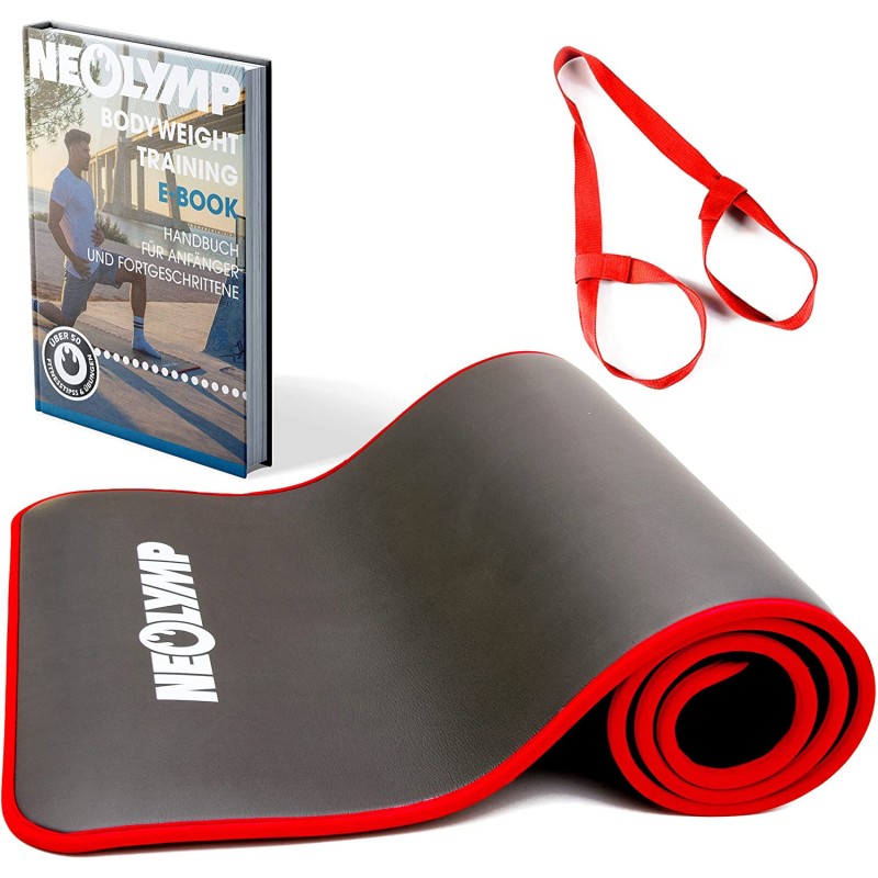 NEOLYMP Tapis de sport + E-book avec exercices – (183 x 61 cm), Tapis  gymnastique epais, fitness