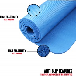 TOPLUS Tapis de Yoga, Tapis Gym - en TPE matériaux Recyclable, Ultra  antidérapant et Durable, 183x61x0.6 cm, Non Toxique, Tapis de Sol pour Sport,  Fitness (Bleu)