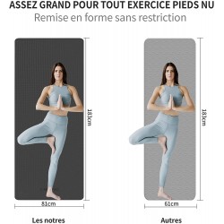 Tapis de Yoga extra large CAMBIVO confortable 