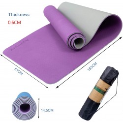 Tapis de yoga avec structure 3 couches, antidérapant sans latex 