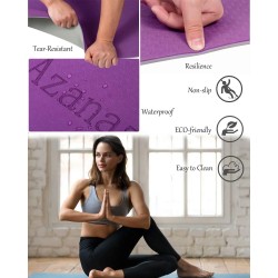 Tapis de yoga avec structure 3 couches, antidérapant sans latex 