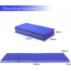 Tapis de sol Tapis de Gym Pliable SVELTUS Bleu 1400 x 600 x 10 mm